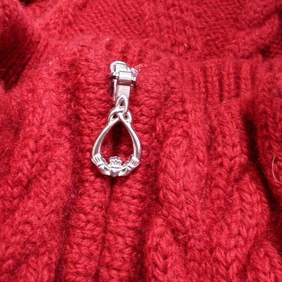 The Irish Store Fisherman Sweater Boys Small Red Zip Cardigan 100% Merino Wool - Picture 3 of 7